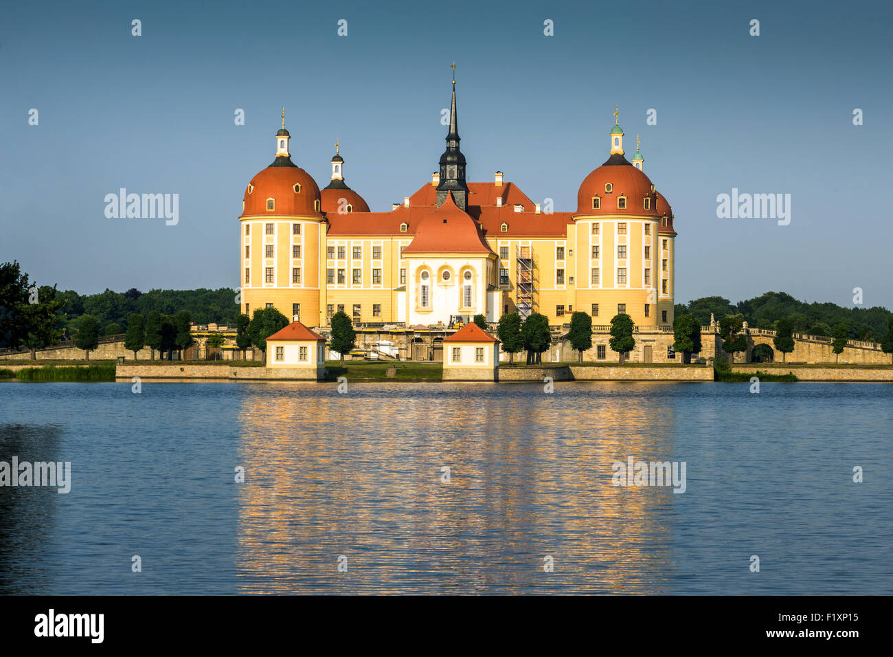 Baroque Moritzburg Castle, Dresden, Free State of Saxony, Germany, Europe Stock Photo