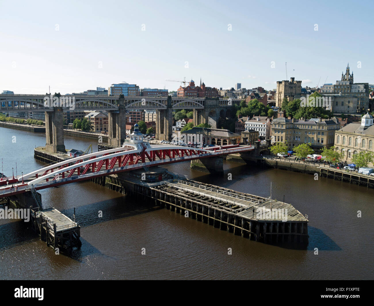 The Swing Bridge Over The River Tyne Newcastle Upon Tyne