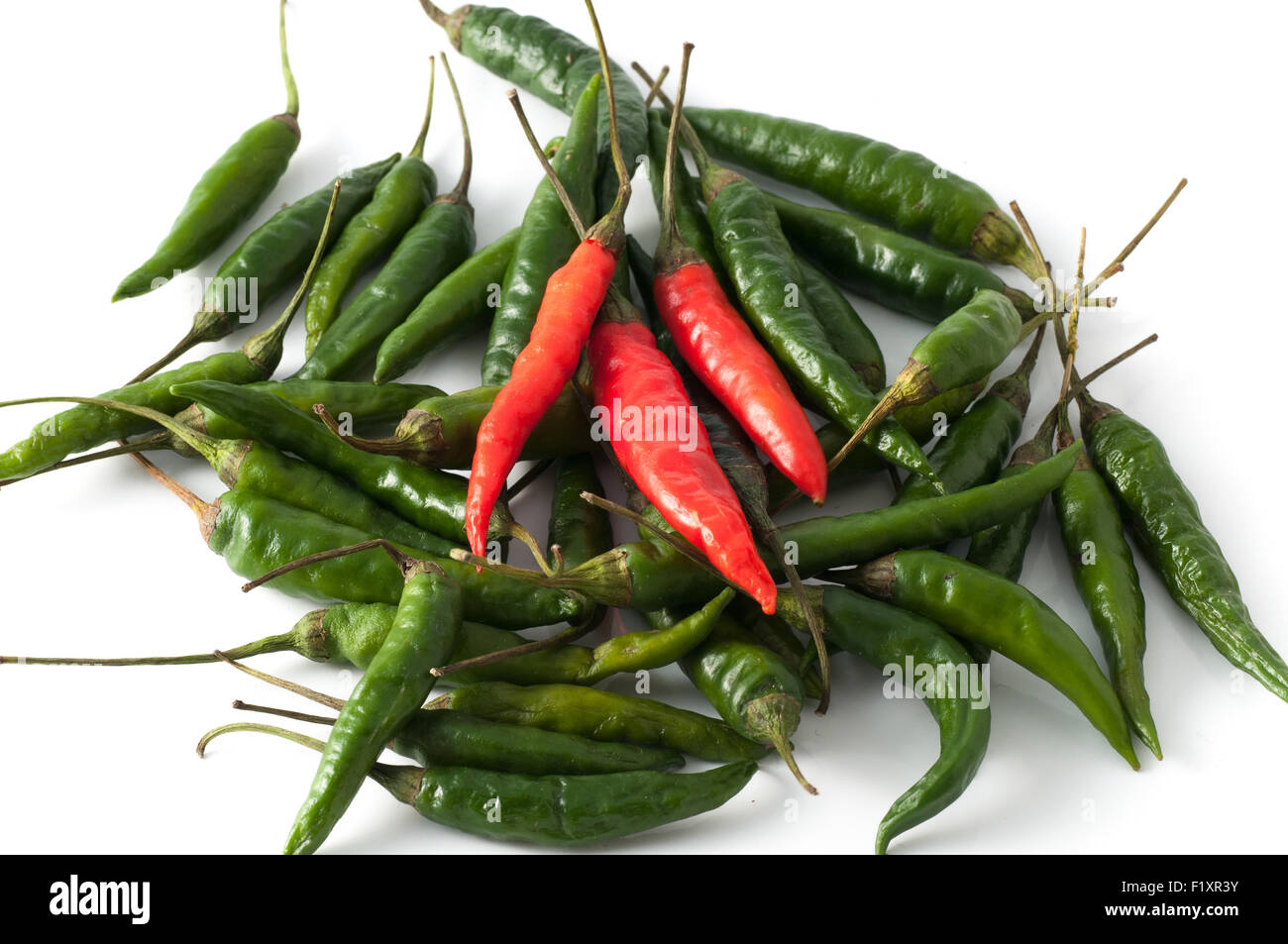 Red and green hot chili peppers Stock Photo - Alamy