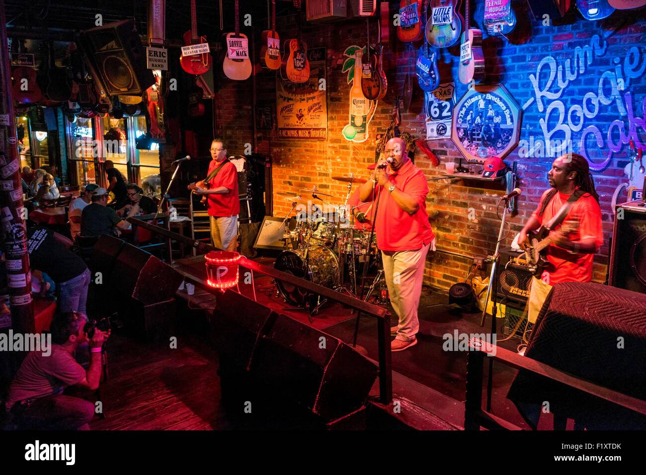 United States, Tennessee, Memphis, the Mc Daniel Blues Band on stage at