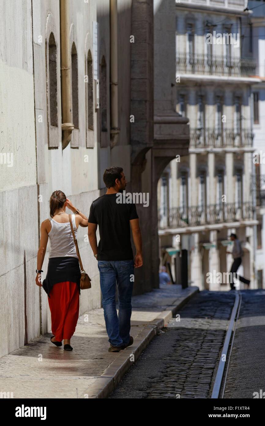 Portugal, Lisbon, building facades in the Bairro Alto Stock Photo