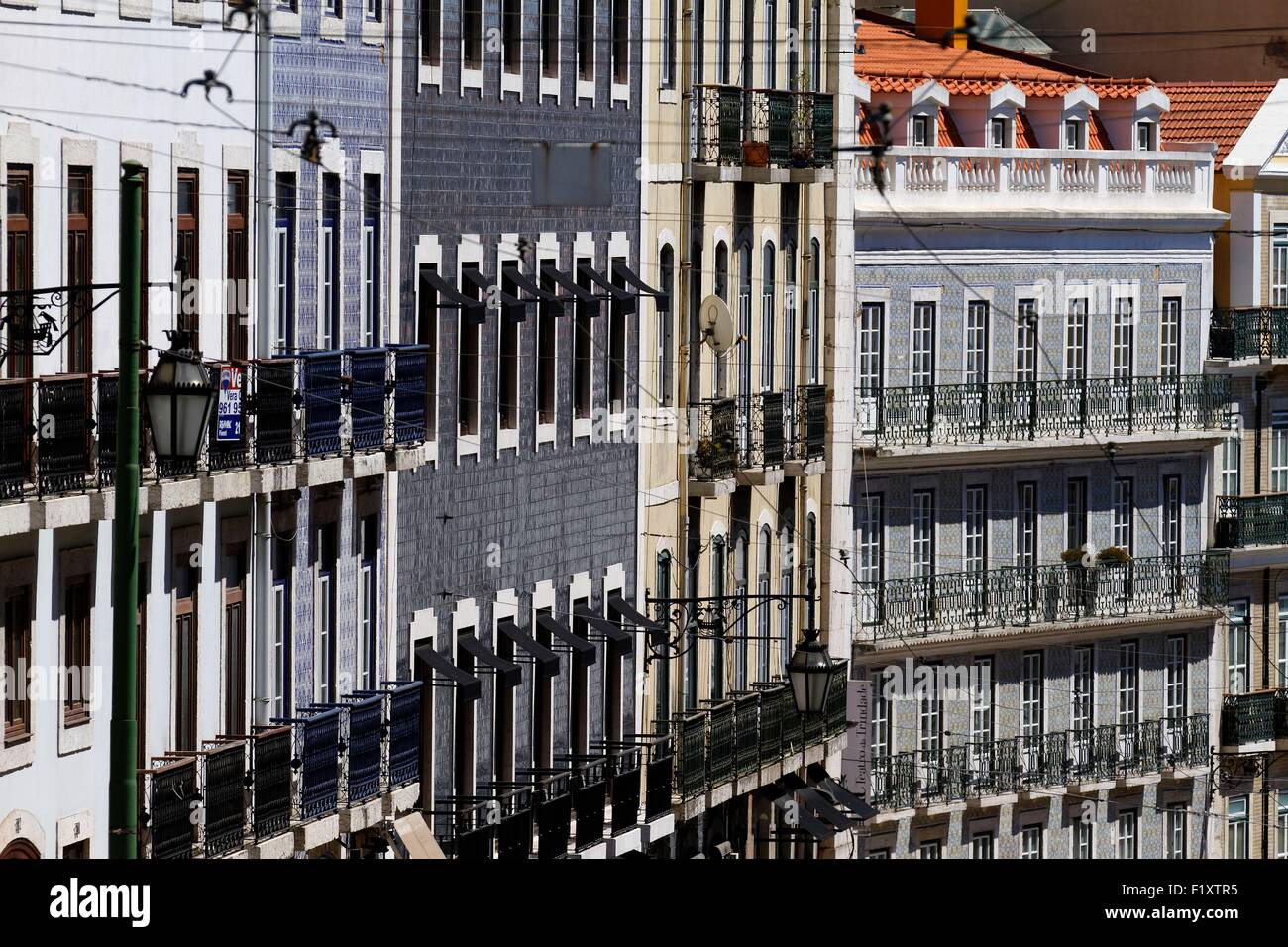 Portugal, Lisbon, building facades in the Bairro Alto Stock Photo
