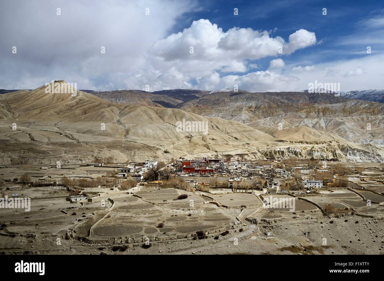 Nepal, Gandaki zone, Upper Mustang (near the border with Tibet), the walled city of Lo Manthang, the historical capital of the Kingdom of Lo Stock Photo
