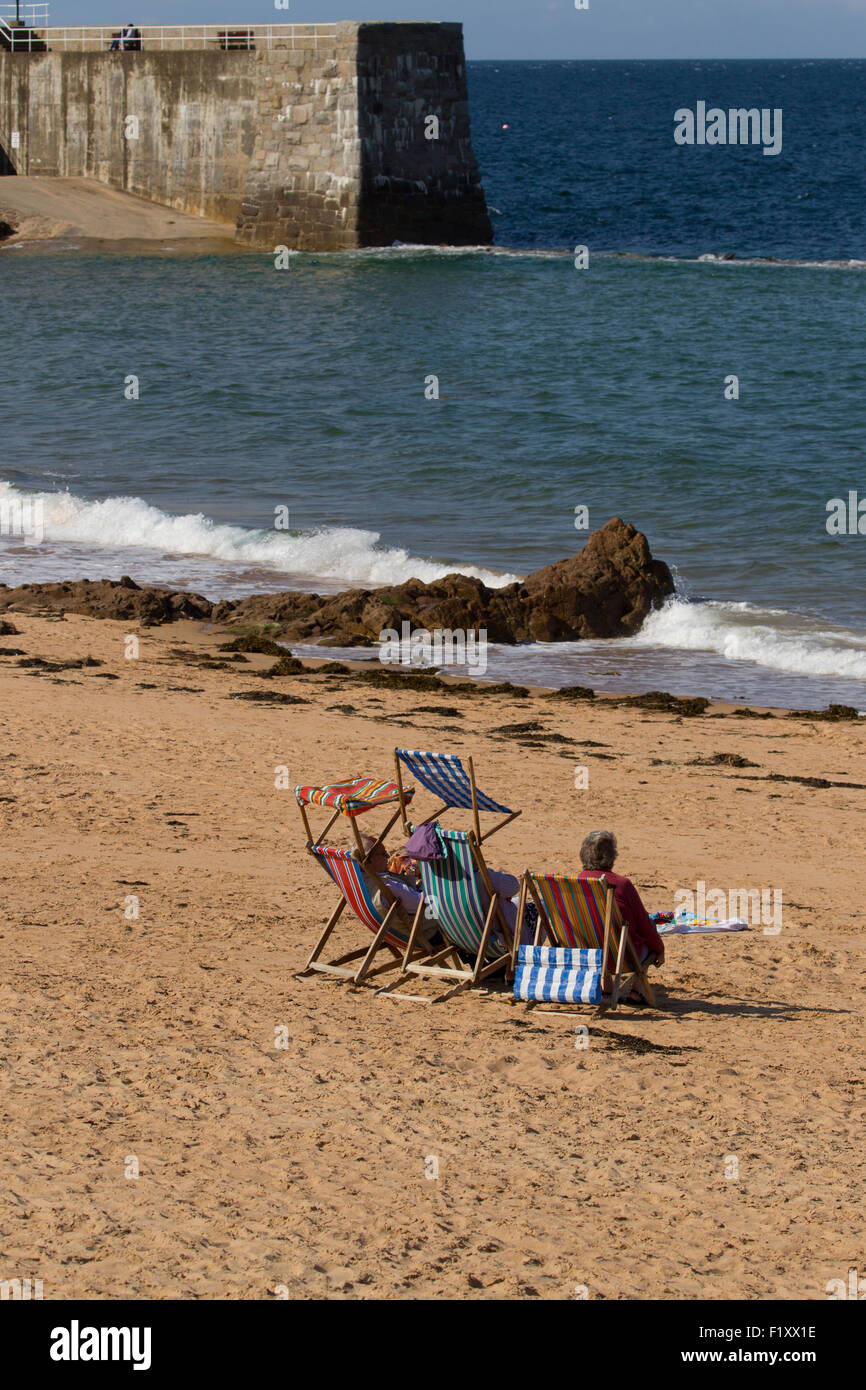 weerstand Fitness Trechter webspin Jersey Channel Islands UK weather 8th September 2015 Jersey sunny day at  Greve de Lecq beach Credit: Gordon Shoosmith/Alamy Live News Stock Photo -  Alamy