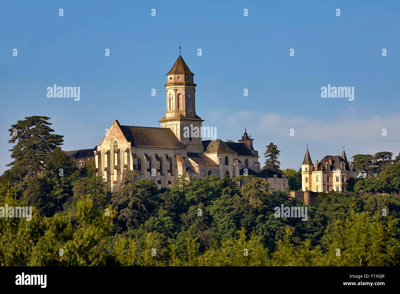 France, Maine et Loire, Saint Florent le Vieil, Benedictine Abbey Stock Photo