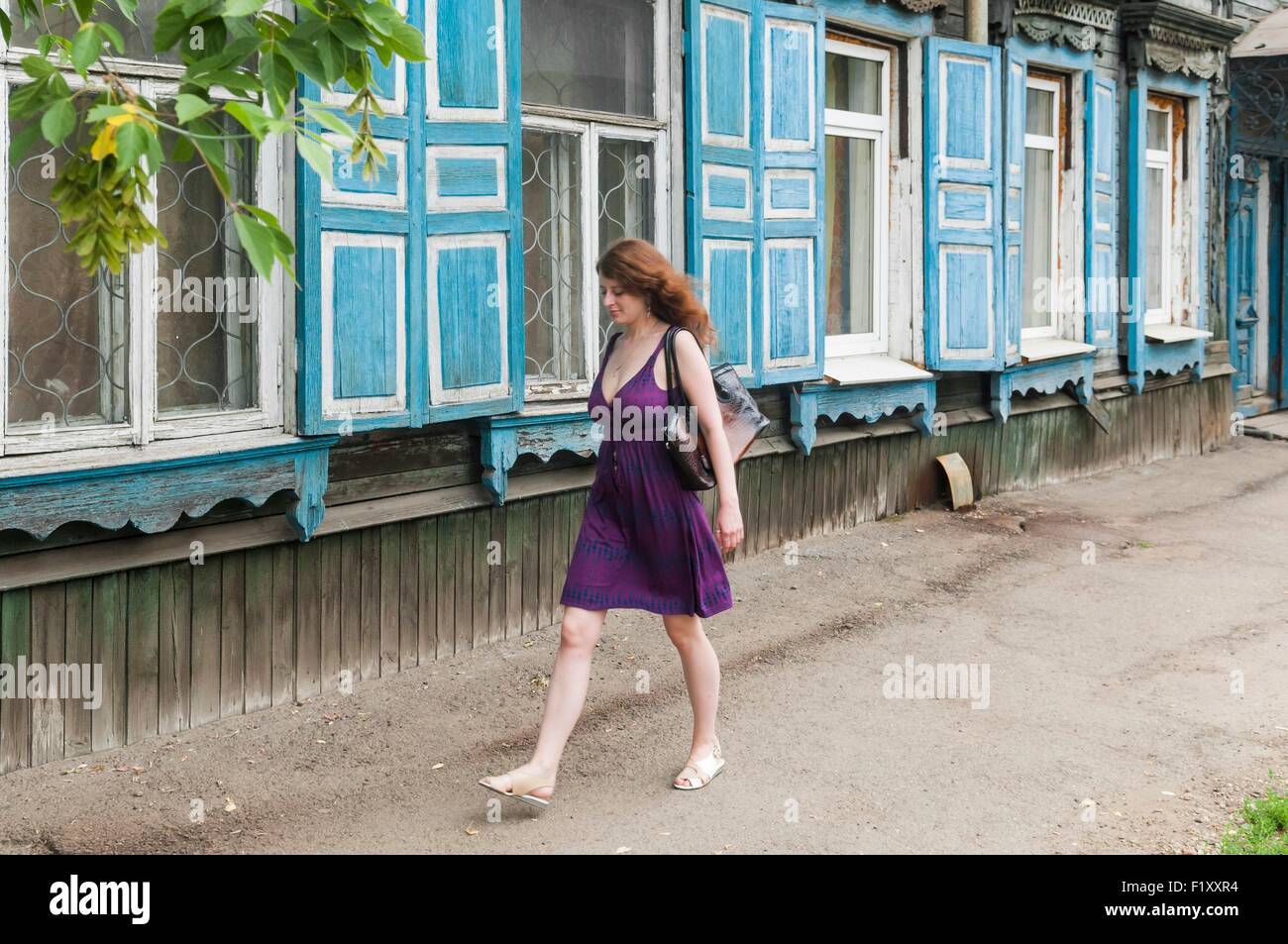 Russia, Siberia, Irkutsk, old city, Lenin Street Stock Photo