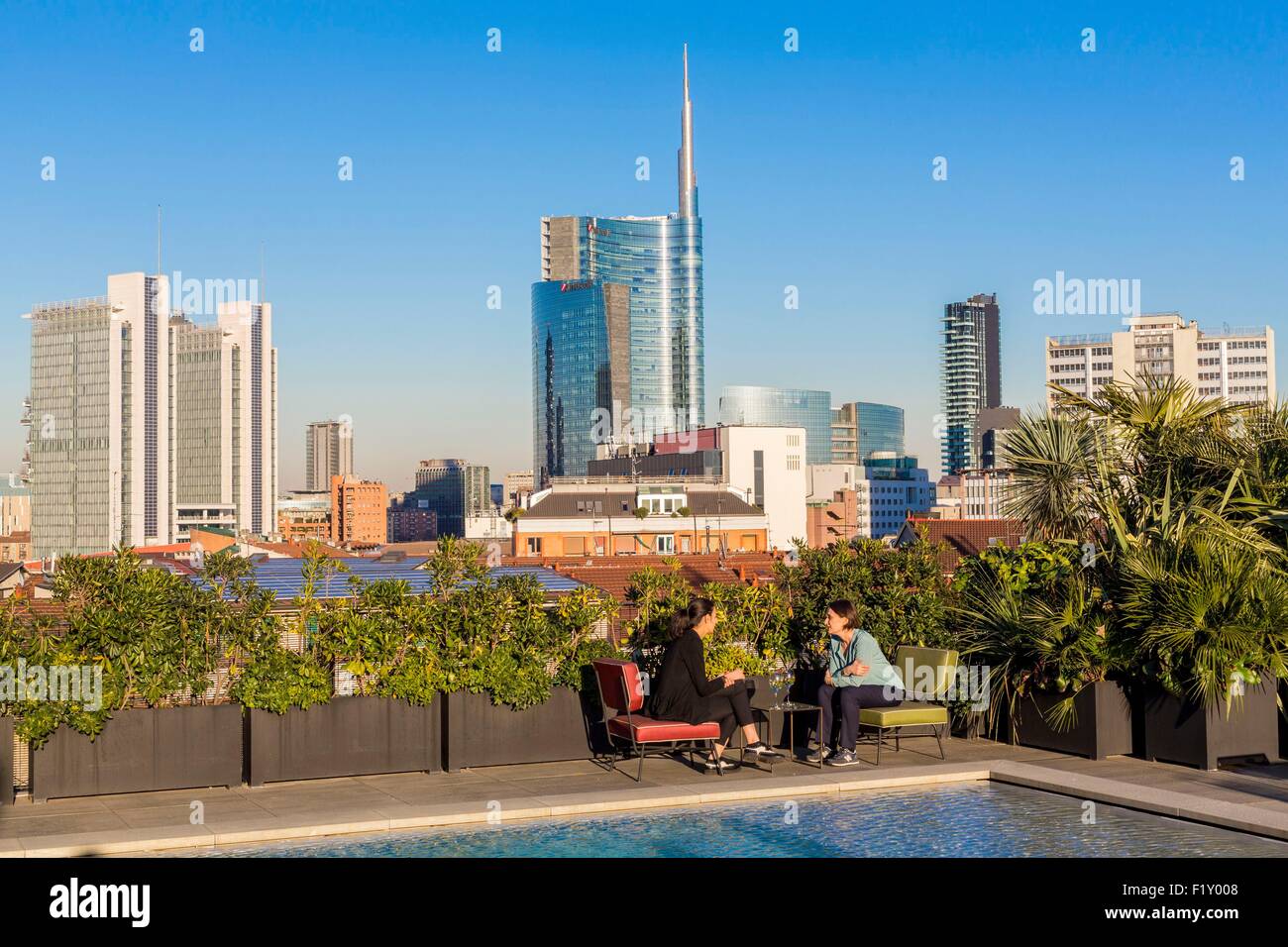 Italy, Lombardy, Milan, 7 Ceresio, restaurant with rooftop pool