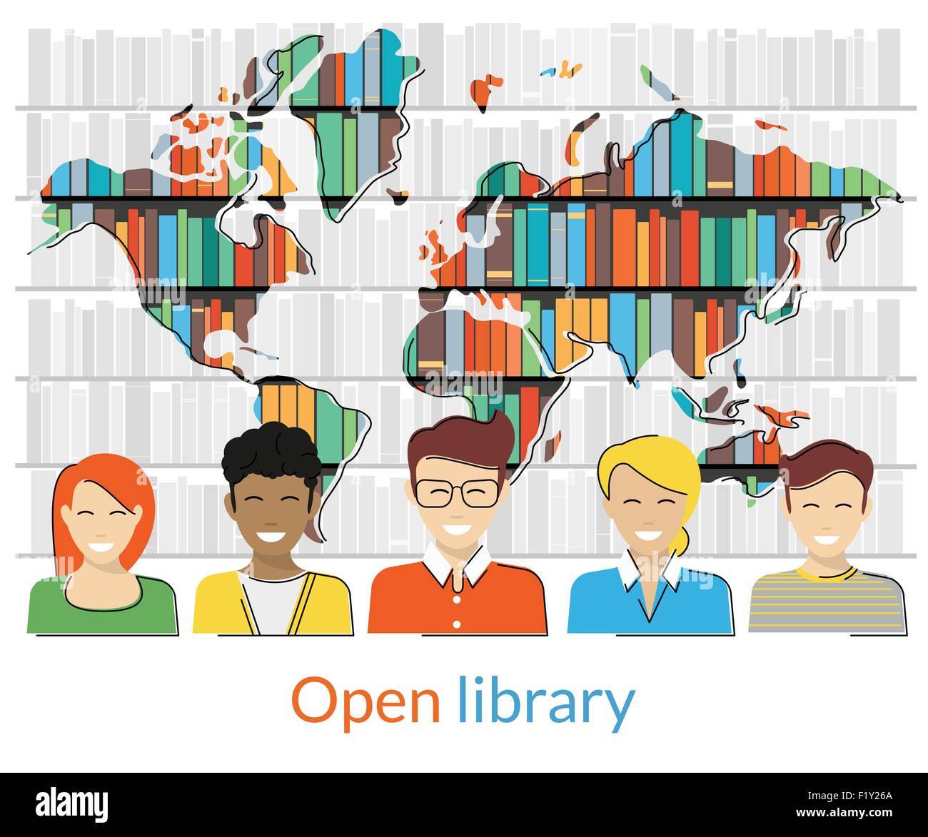 Open library Stock Vector
