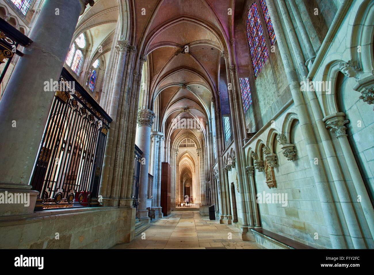 France, Yonne, Auxerre, the Cathedral Saint Etienne Stock Photo