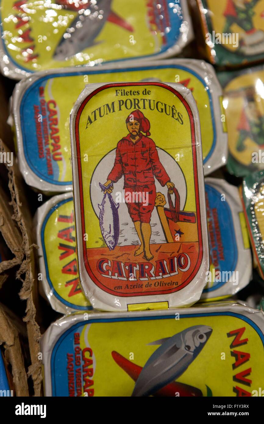 Portugal, Lisbon, tin of sardines Stock Photo