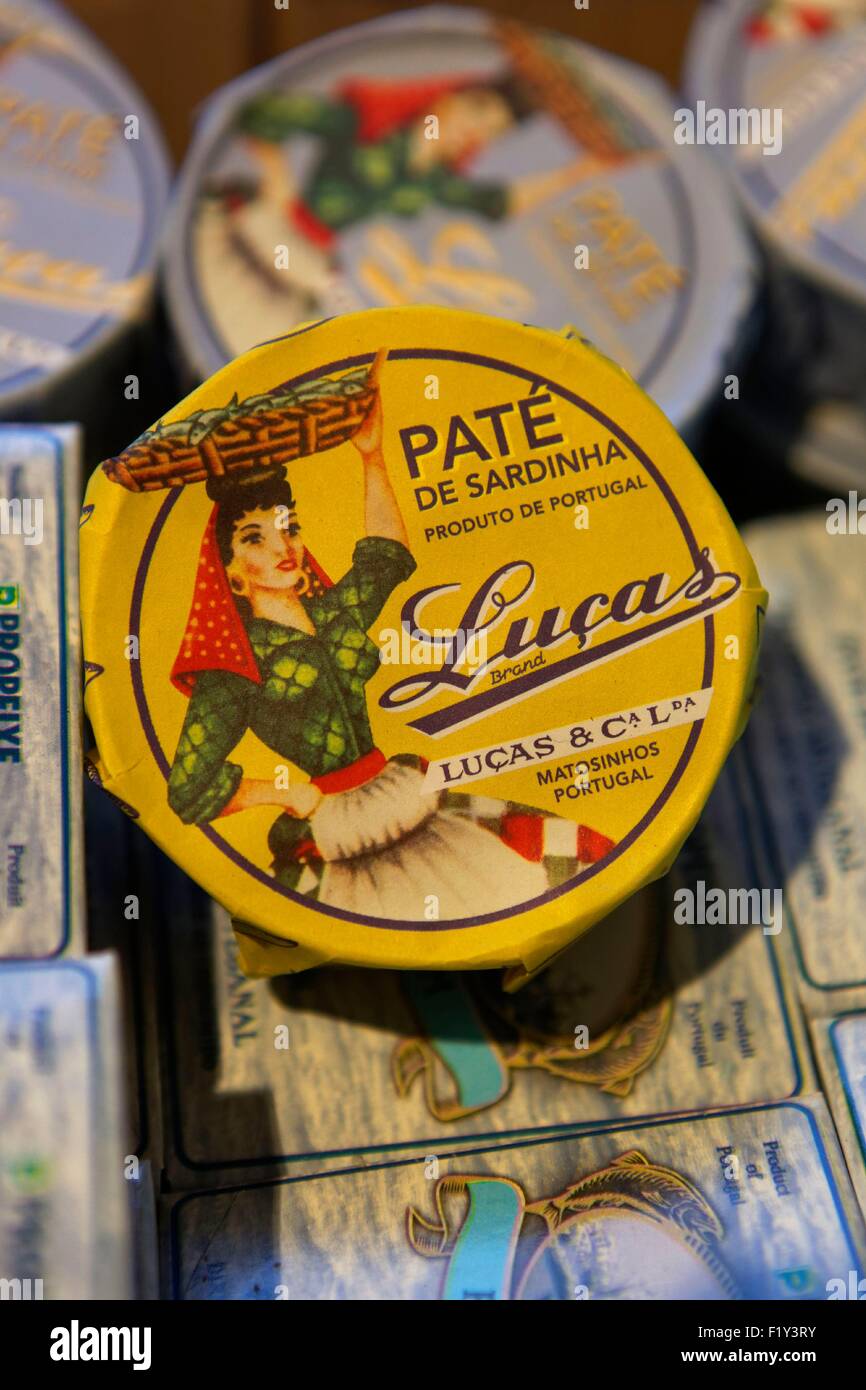 Portugal, Lisbon, tin of sardine pate Stock Photo