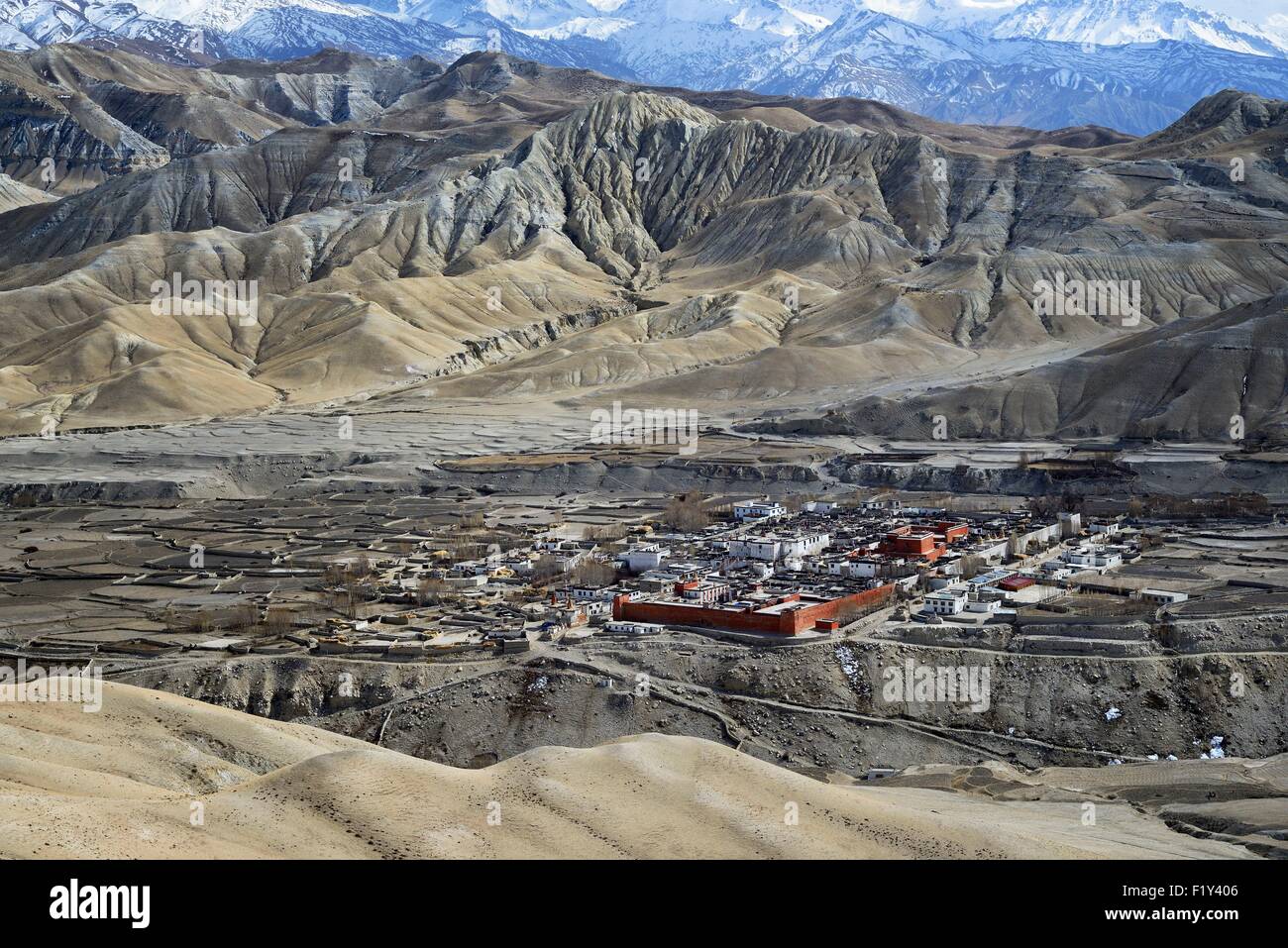 Nepal, Gandaki zone, Upper Mustang (near the border with Tibet), the walled city of Lo Manthang, the historical capital of the Kingdom of Lo Stock Photo