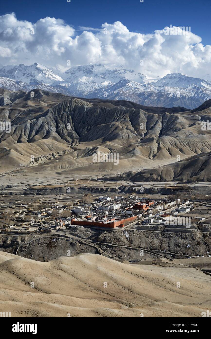 Nepal, Gandaki zone, Upper Mustang (near the border with Tibet), the walled city of Lo Manthang, the historical capital of the Kingdom of Lo Stock Photo