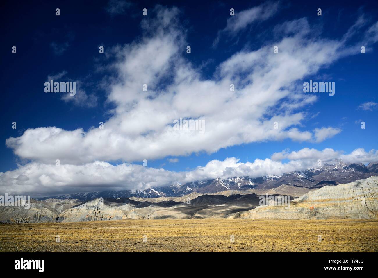 Nepal, Gandaki zone, Upper Mustang (near the border with Tibet), plateau between Yara and Tangge Stock Photo