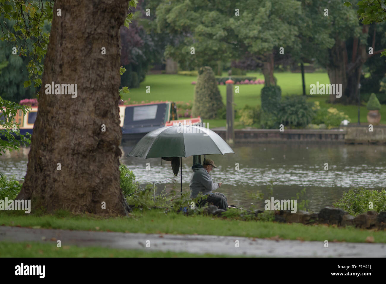 Fishing on the River Thames at KingstonuponThames Stock Photo Alamy