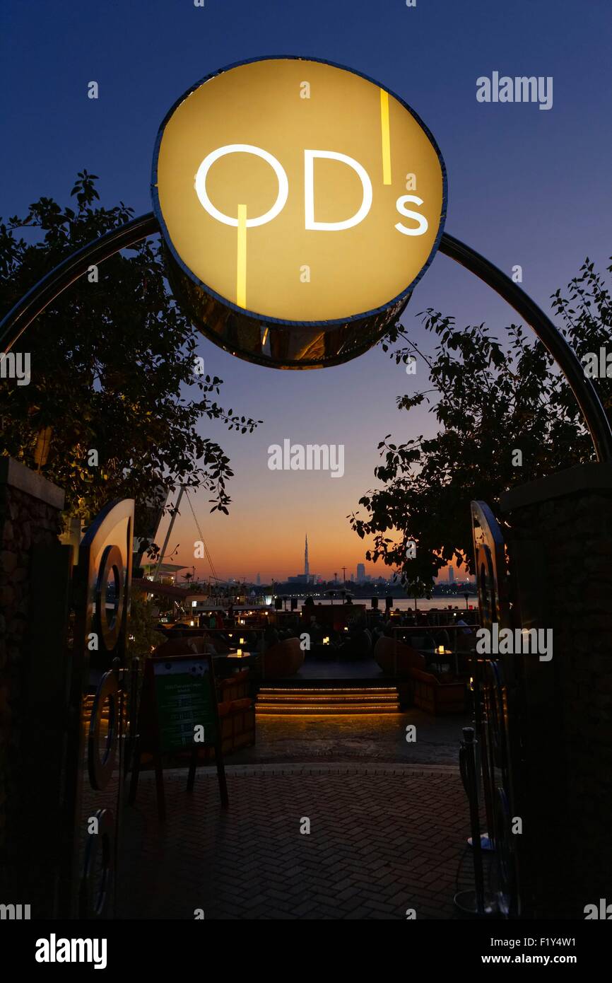 United Arab Emirates, Dubai, Deira, QD's bar, along the Dubai Creek