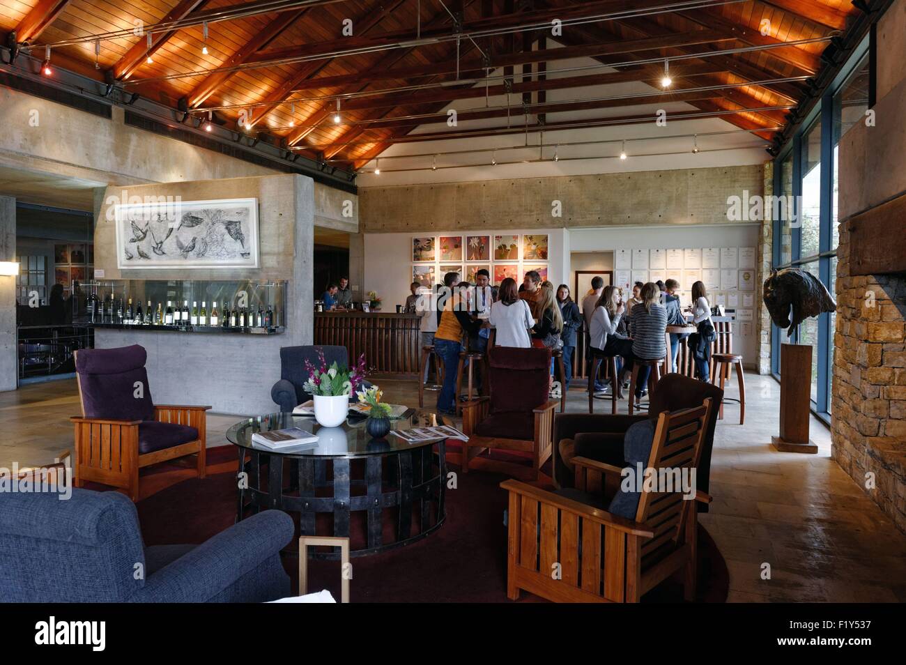 South Africa, Western Cape, on the wine road, Stellenbosch, Tokara winery, tasting room Stock Photo