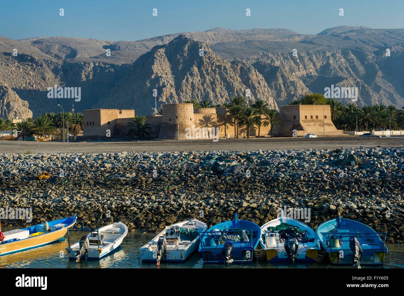 Oman, Khasab, Musandam, fort from 17th century, and museum Stock Photo