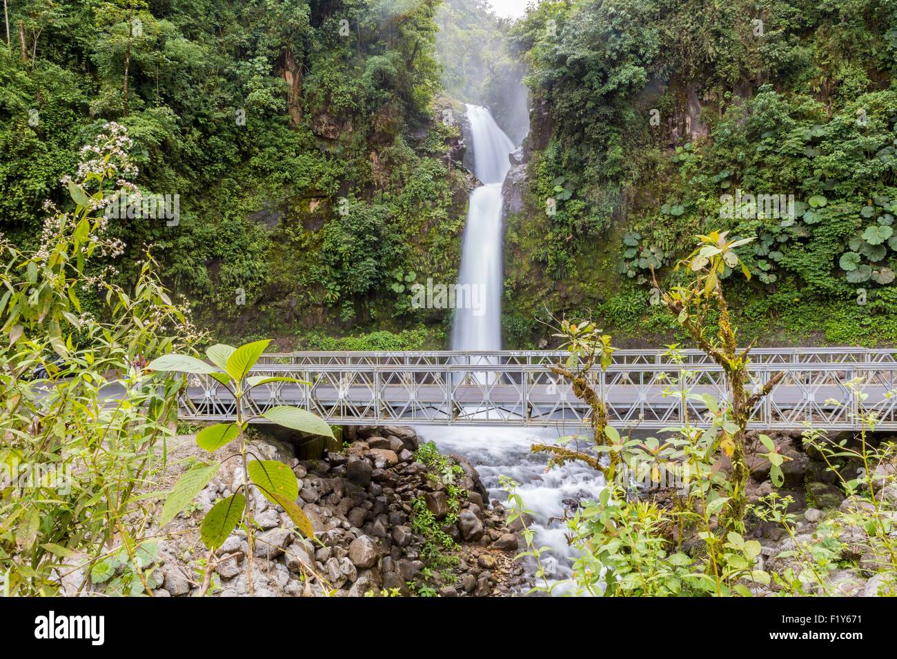Costa Rica, Alajuela province, Poas Volcano National Park, La Paz Waterfall Stock Photo
