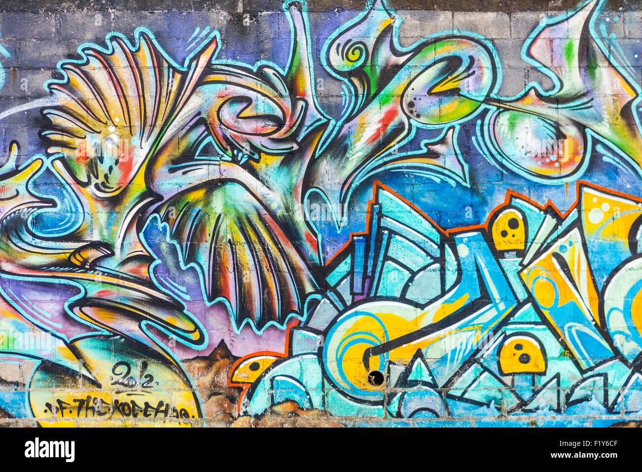 Costa Rica, San Jose, downtown, downtown, graffiti Stock Photo