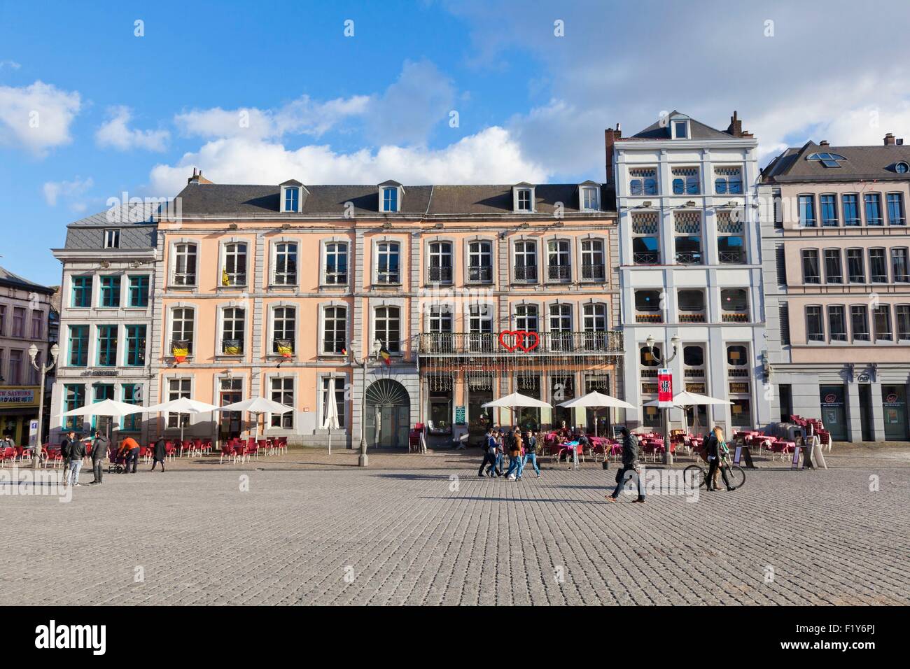 Belgium, Wallonia, Hainaut province, Mons, European Capital of Culture 2015, historical center, grand place Stock Photo
