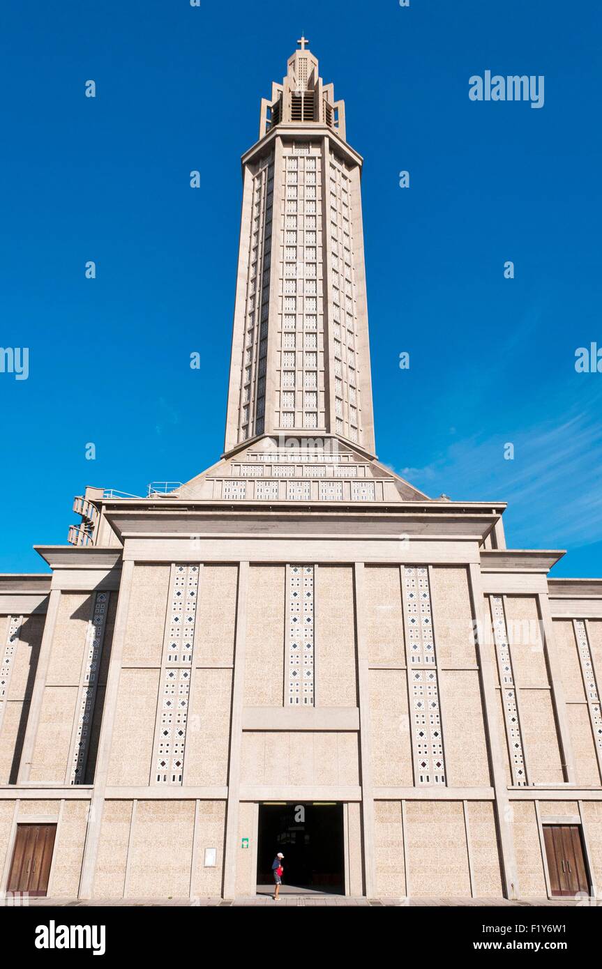 France, Seine Maritime, Le Havre, city center rebuilt by architect Auguste Perret listed as 