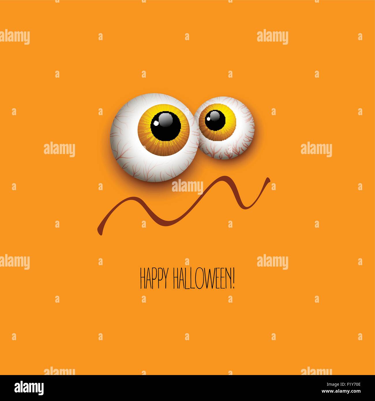 Funny Halloween greeting card monster eyes. Vector illustration Stock Vector