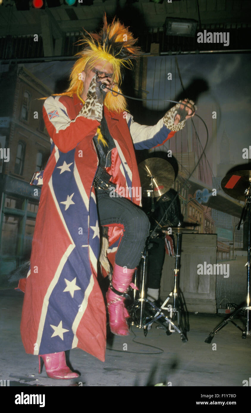 SIGUE SIGUE SPUTNIK UK pop group about 1982 with Tony James. Photo
