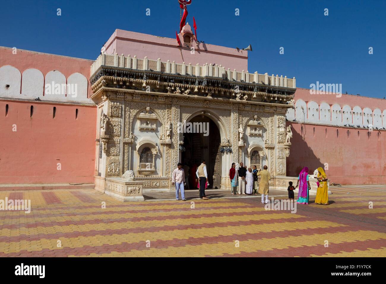 India, Rajasthan State, Deshnok, Karni Mata Temple or Rat Temple Stock Photo