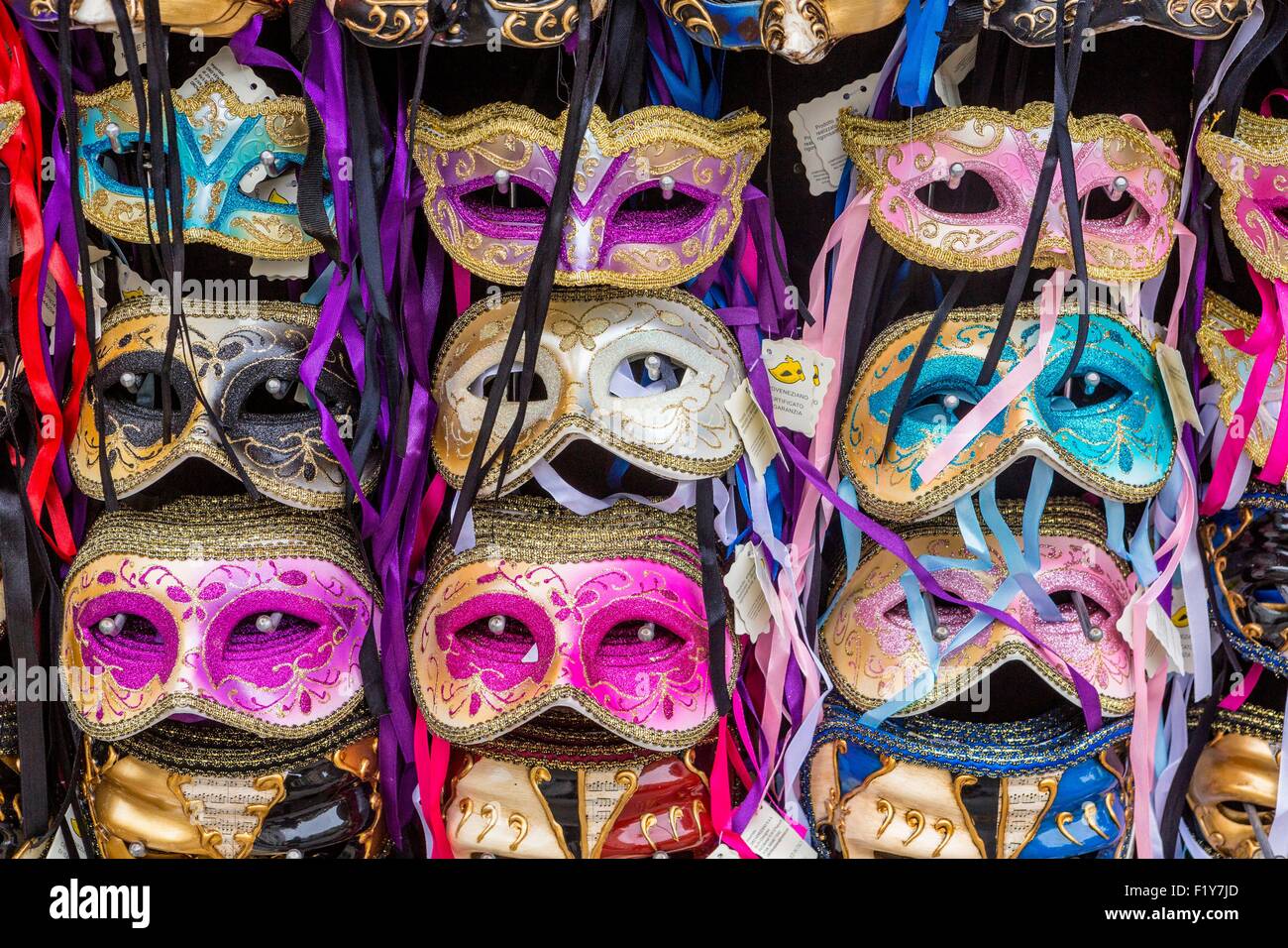 Italy, Veneto, Venice, listed as World Heritage by UNESCO, carnival, masks Stock Photo