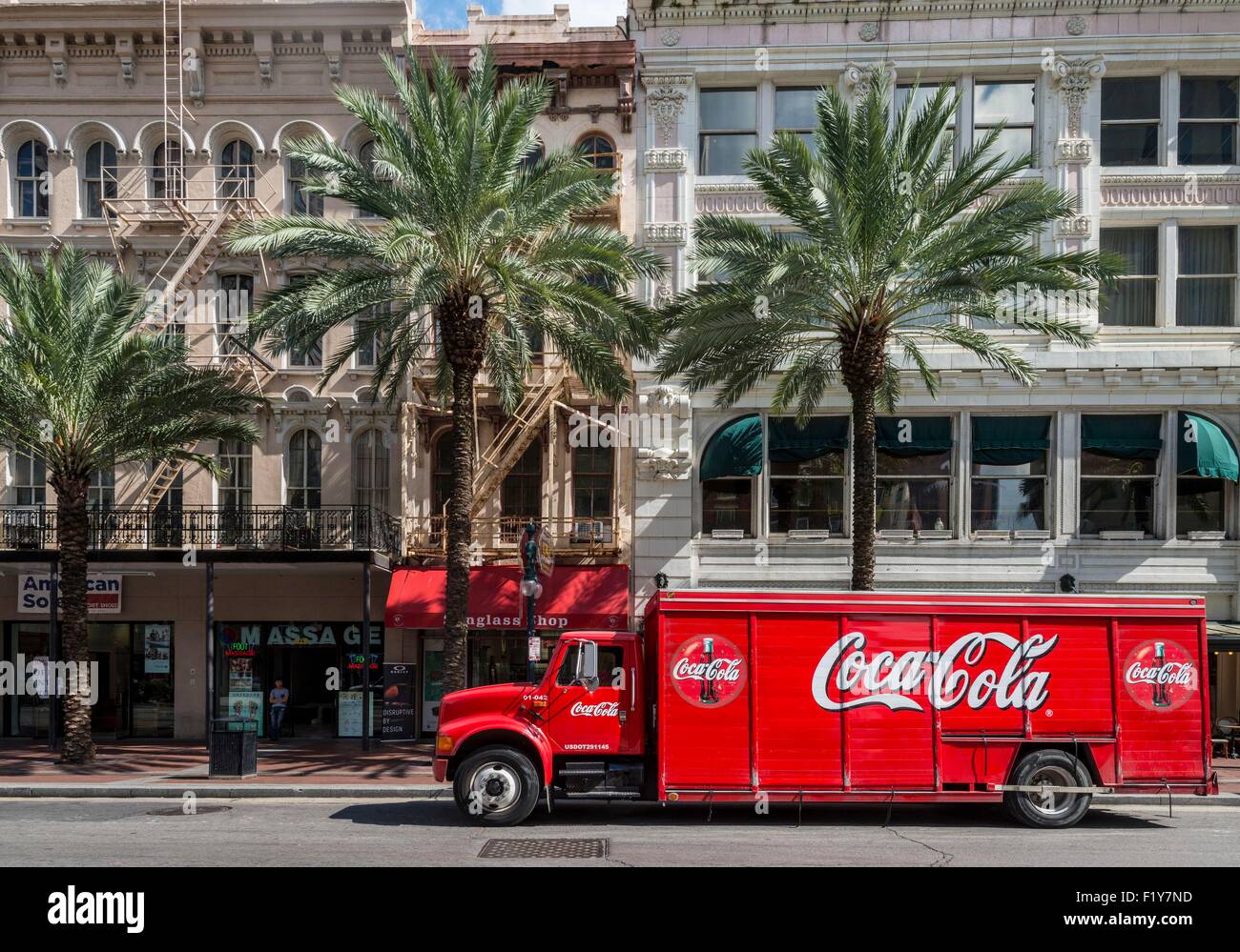 United States, Louisiana, New Orleans, delivering Coca Cola Stock Photo