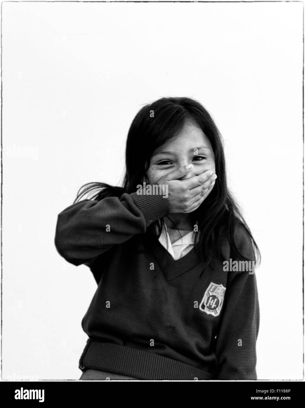 Peru, Cuzco Province, Cuzco, Cinthia Cavero, one of the children of one of the 5 educational centres managed by the Ninos Unidos Peruanos Charitable Foundation which is in charge of 600 street children and provides education, care and food Stock Photo