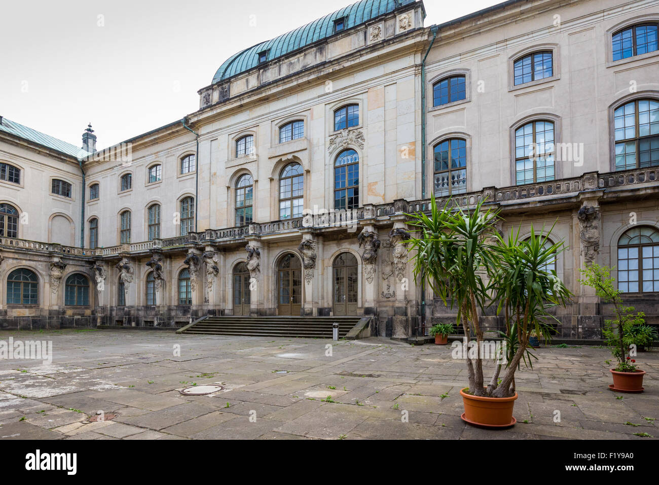 Japanese Palace baroque building on the Neustadtbank of river Elba in Dresden, Germany, Europe Stock Photo