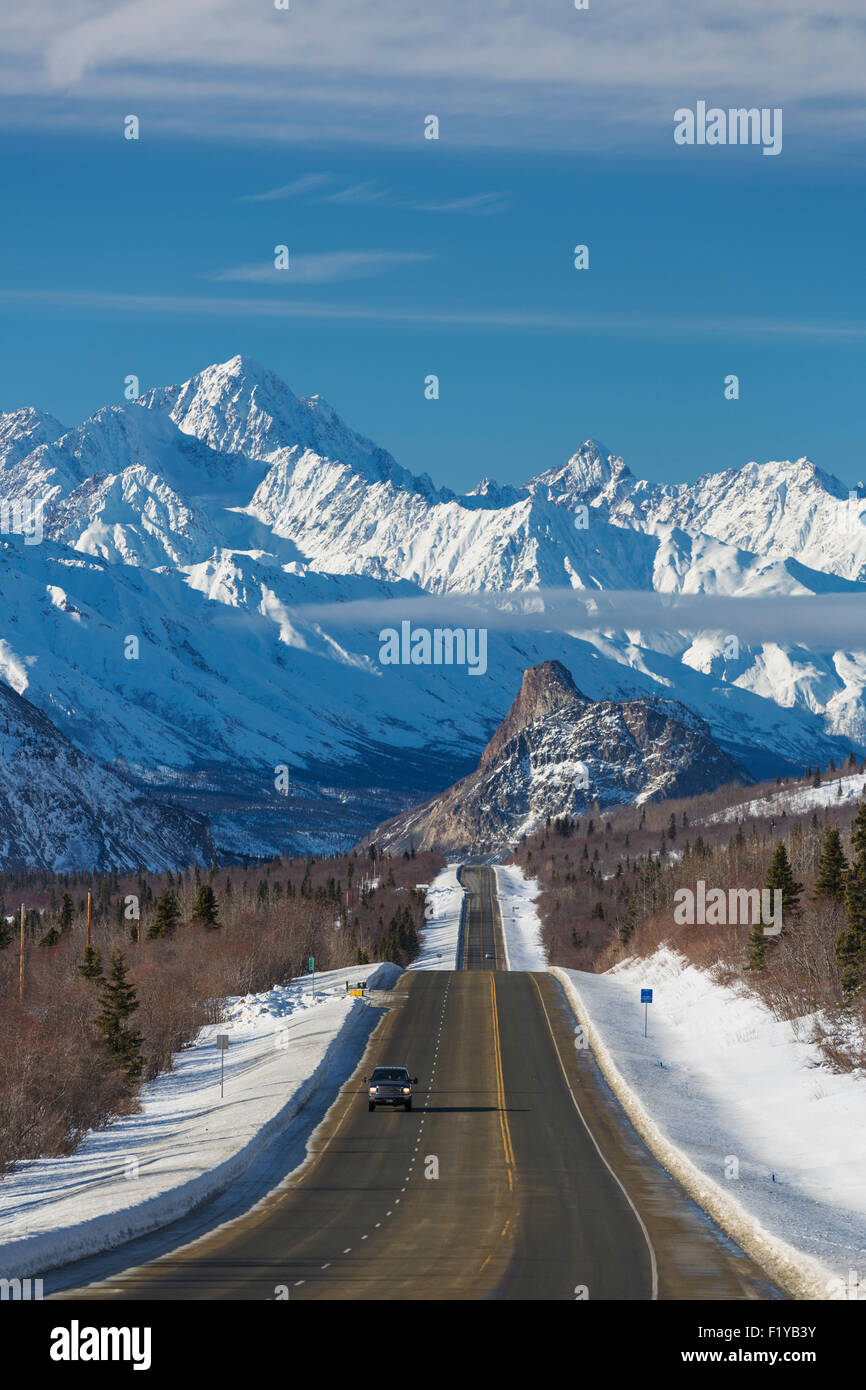 Winter,Alaska,Glenn Highway,Glennallen Stock Photo Alamy