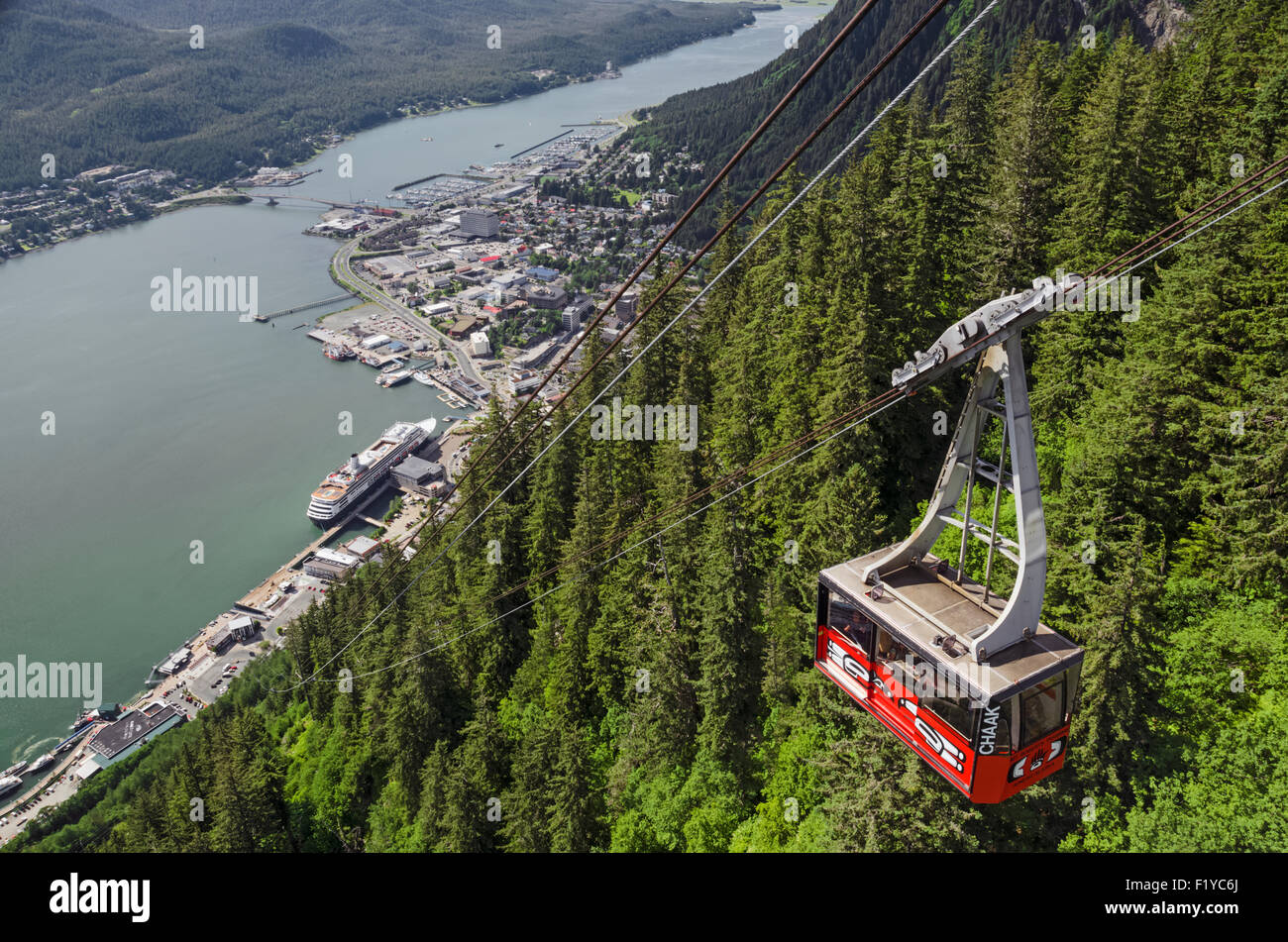 Aerial,Alaska,Juneau,Cable Car,Douglas Island Stock Photo - Alamy