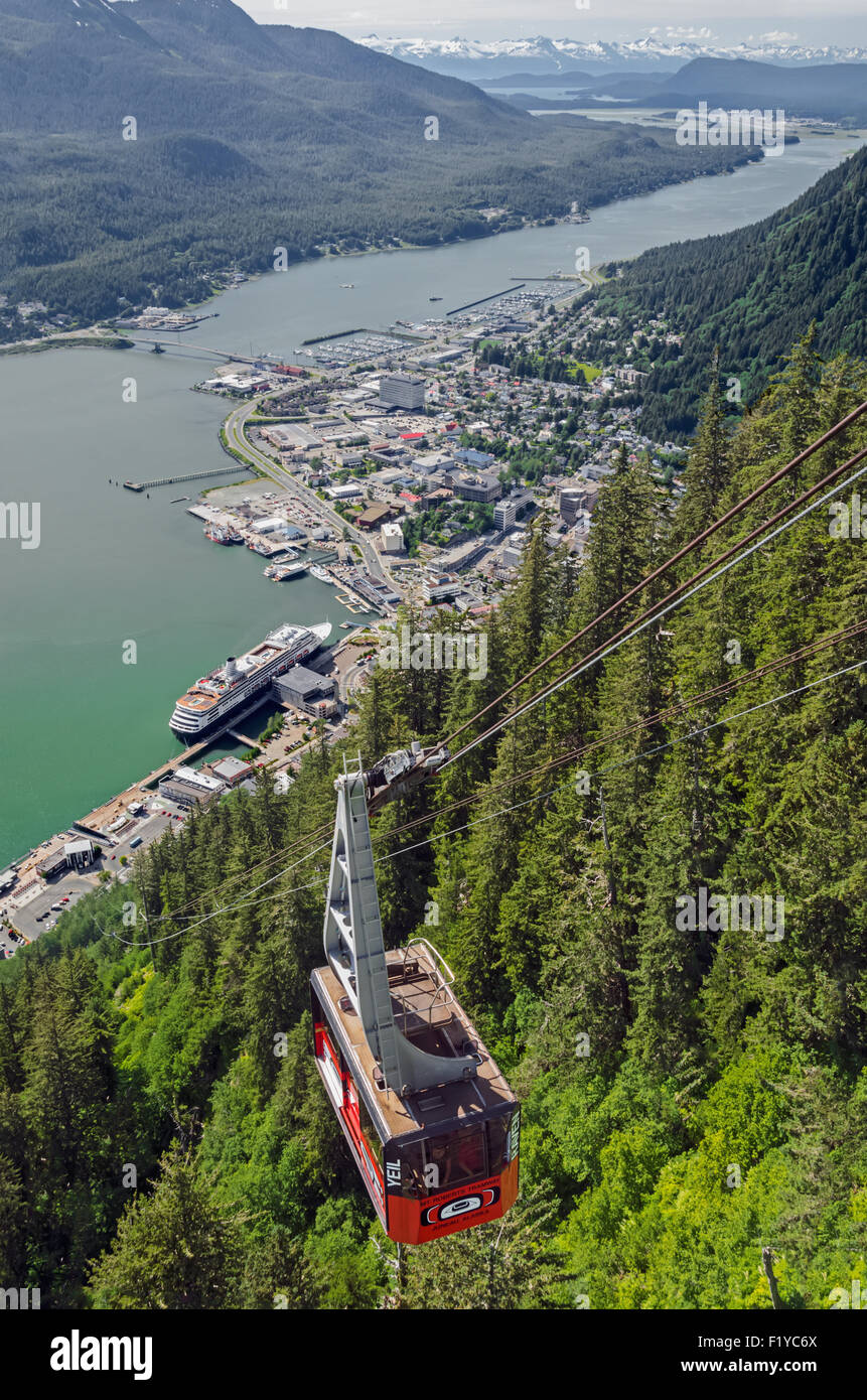 Aerial,Alaska,Juneau,Cable Car,Douglas Island Stock Photo Alamy