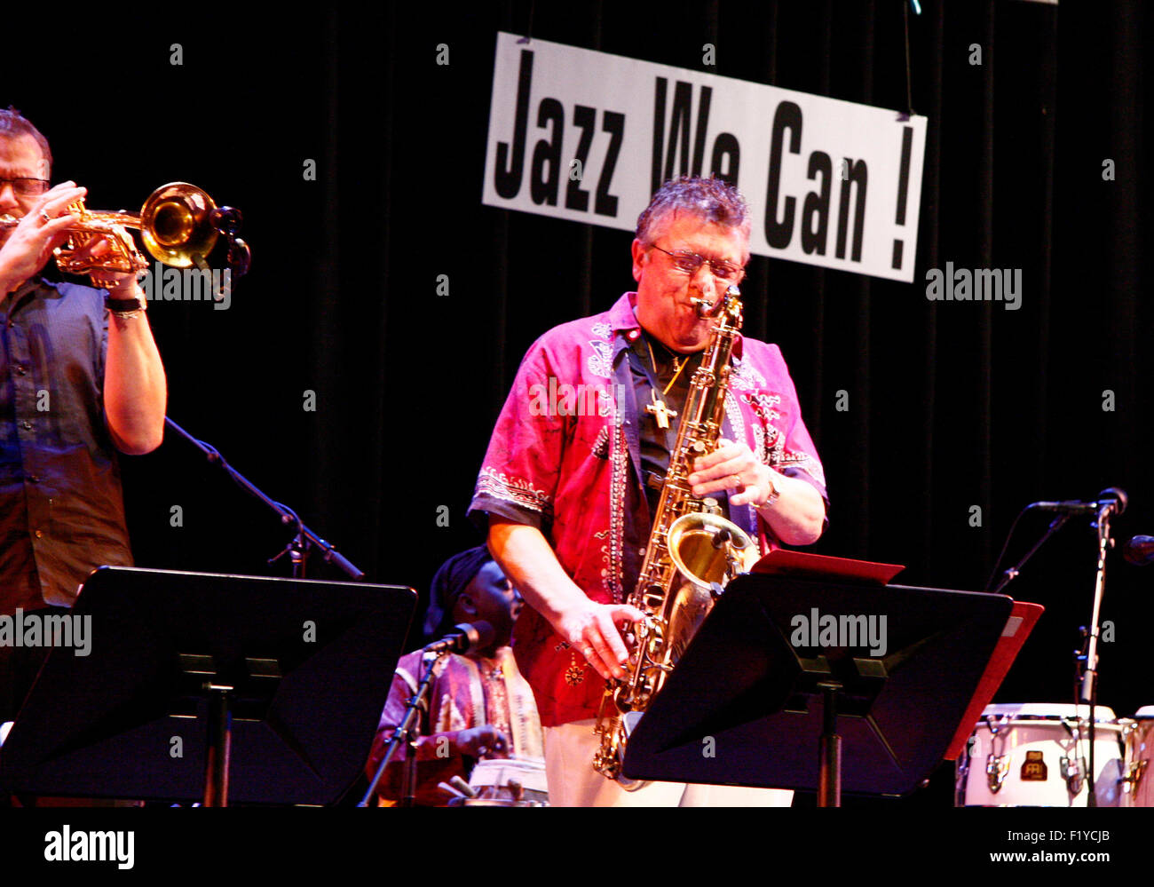 'Jazz We Can!': Alan Skidmore - Auftritt beim 'Jazzfest Berlin 2008', 7. November 2008, Haus der Berliner Festspiele, Berlin-Wil Stock Photo