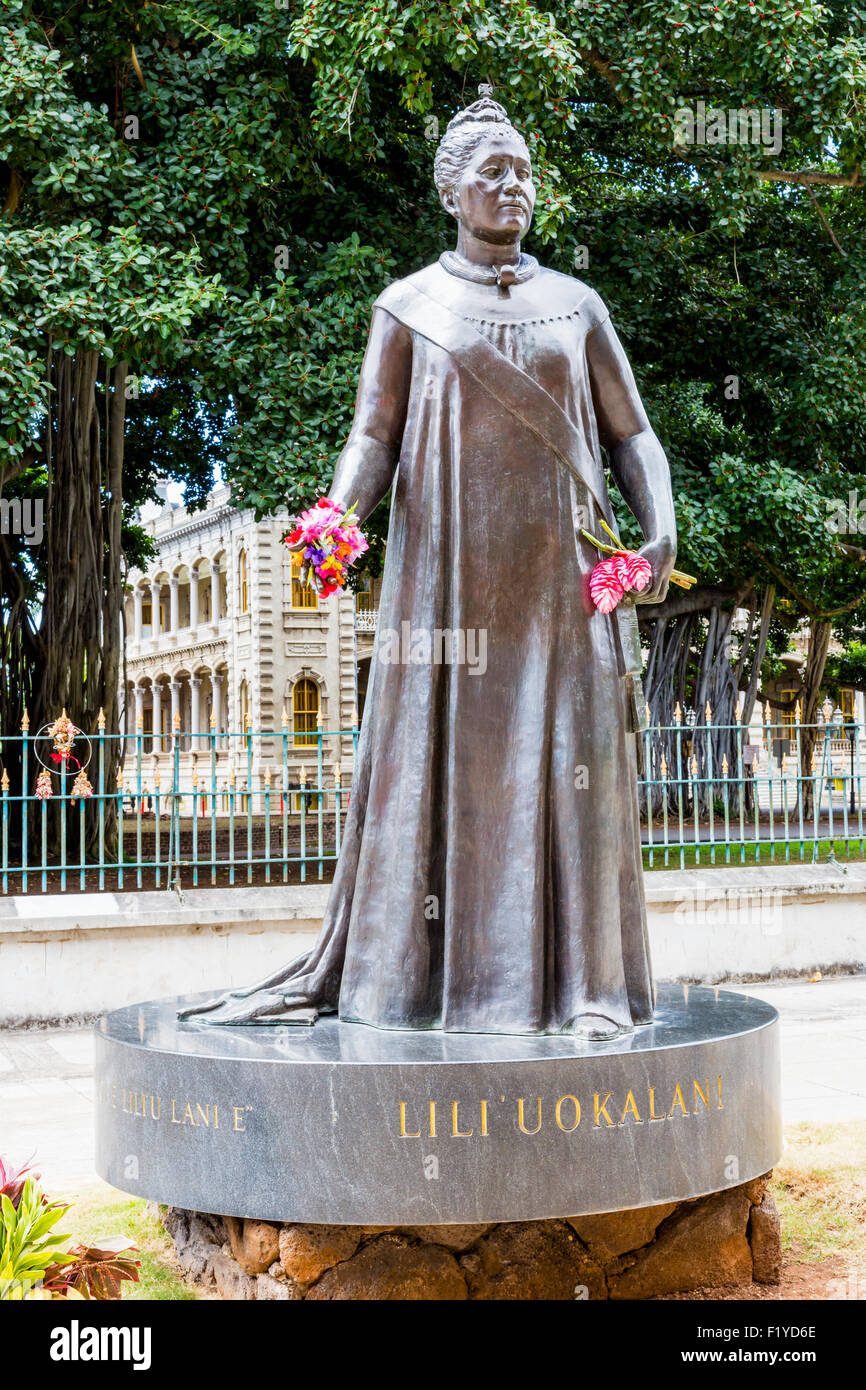 Statue,Hawaii,Honolulu,Queen Liliuokalani Stock Photo Alamy