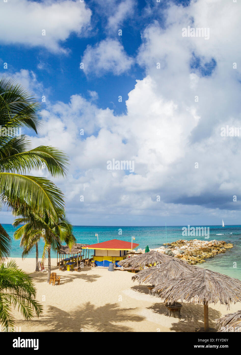 Beach at Simpson Bay Resort & Marina on St. Maarten Stock Photo