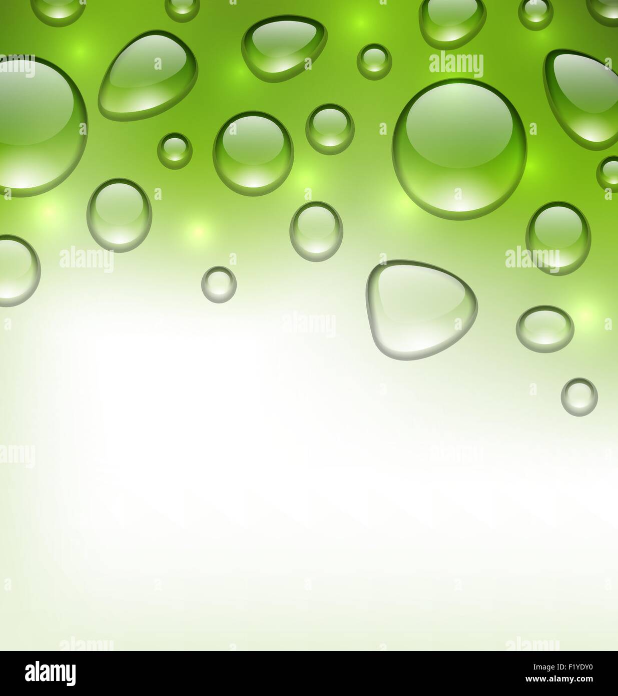 Water abstract green background with drops, place for your text Stock ...