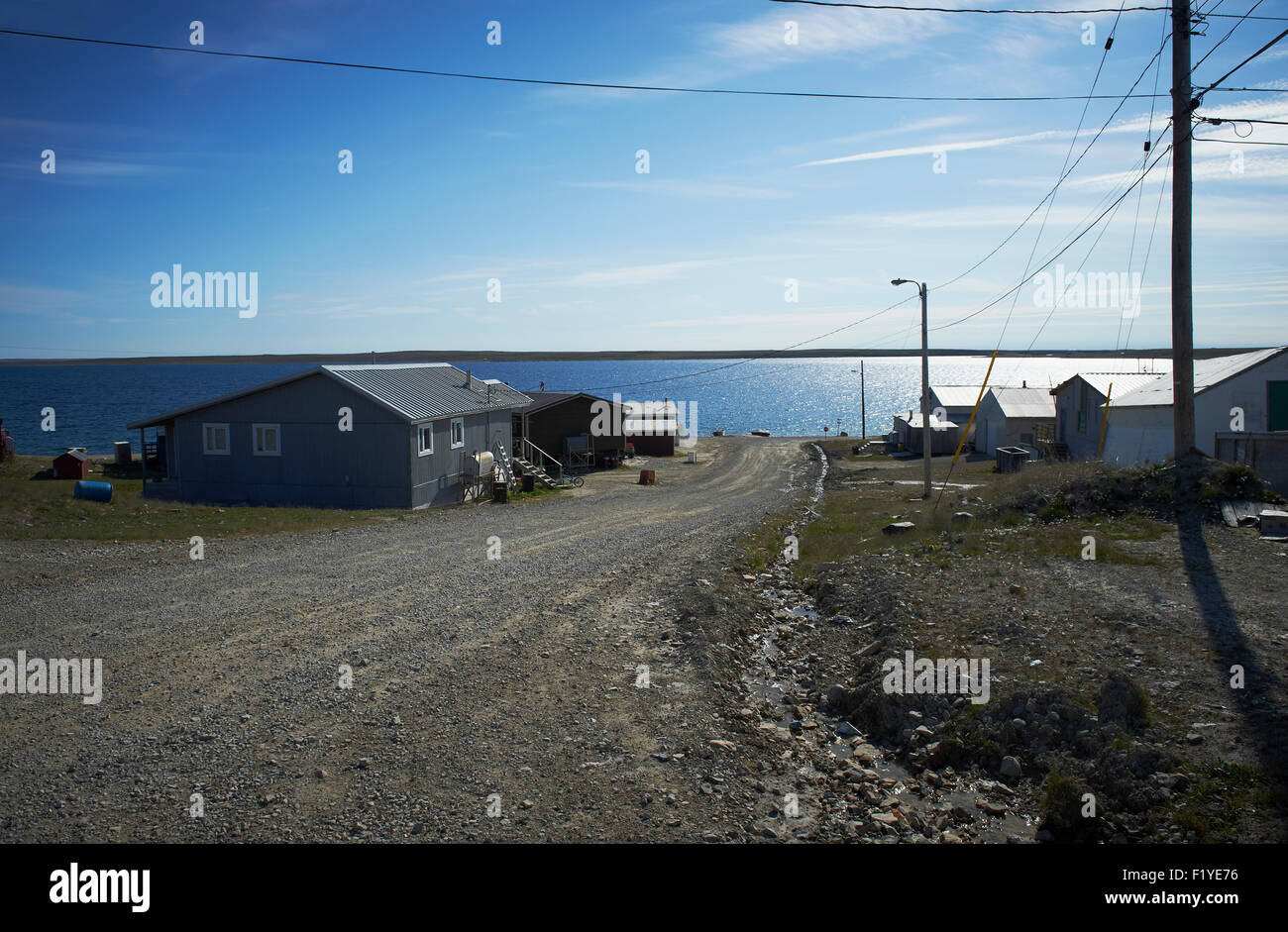 Canada,House,Street,Nunavut,Arctic Ocean Stock Photo