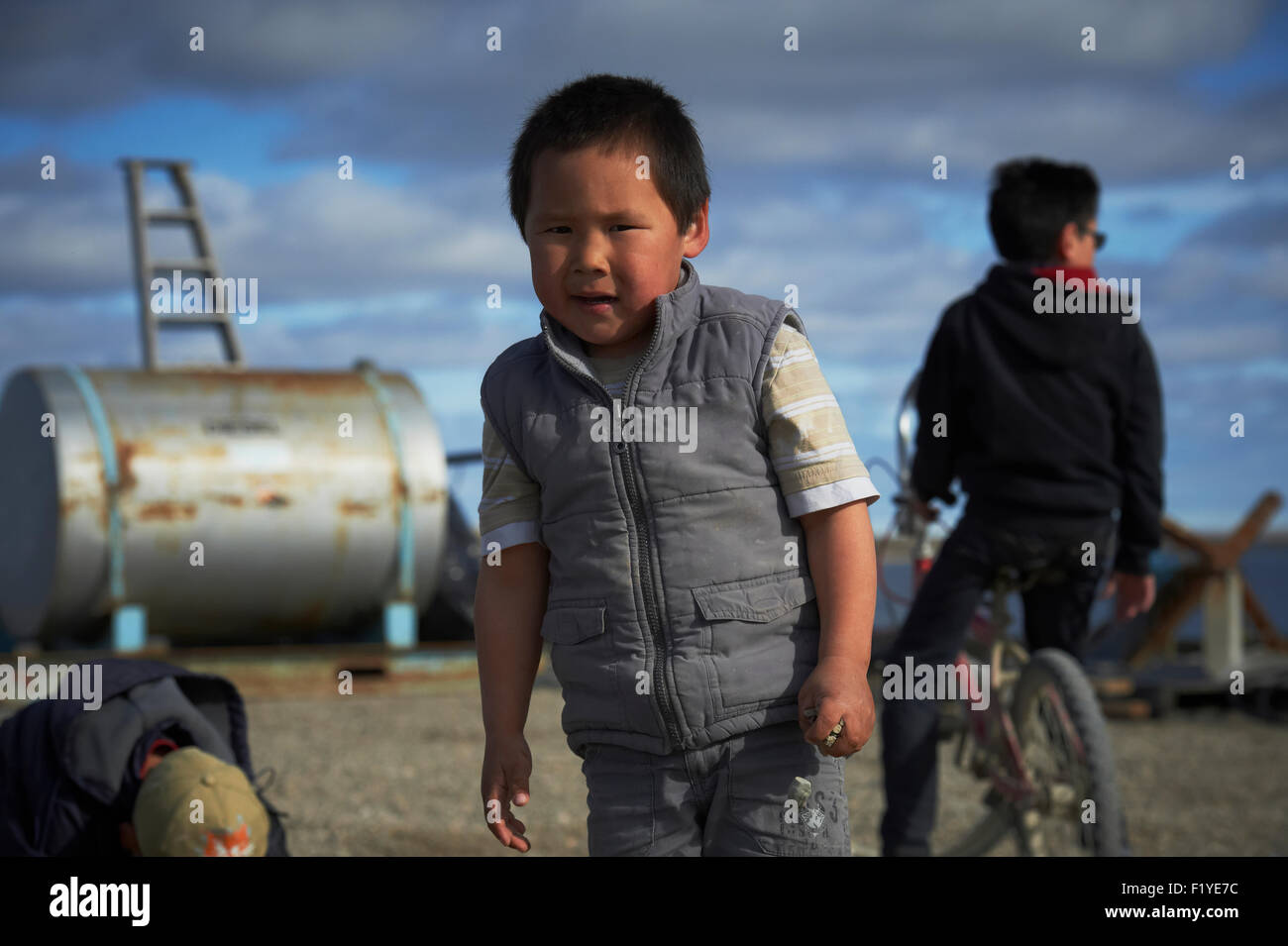 Canada,Portrait,Boys,Nunavut Stock Photo