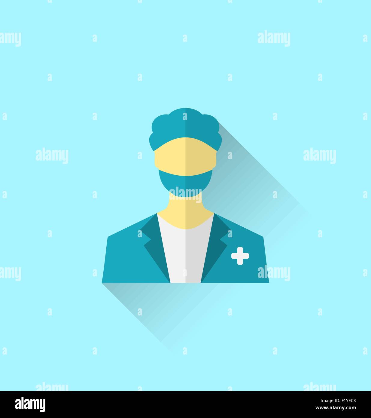 Icon of medical doctor with shadow in modern flat design style Stock ...