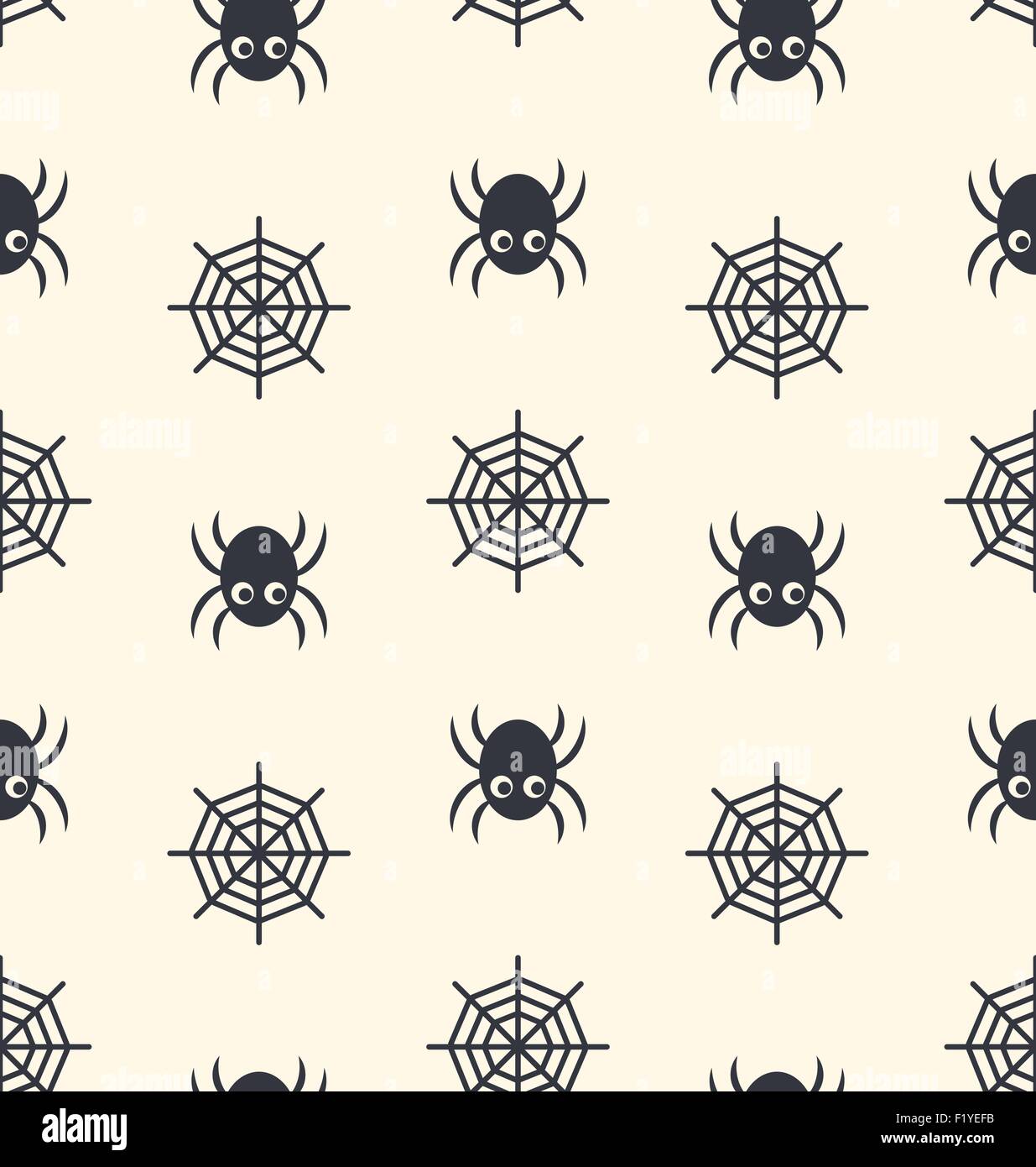 Halloween seamless background with spiders and web Stock Vector Image ...