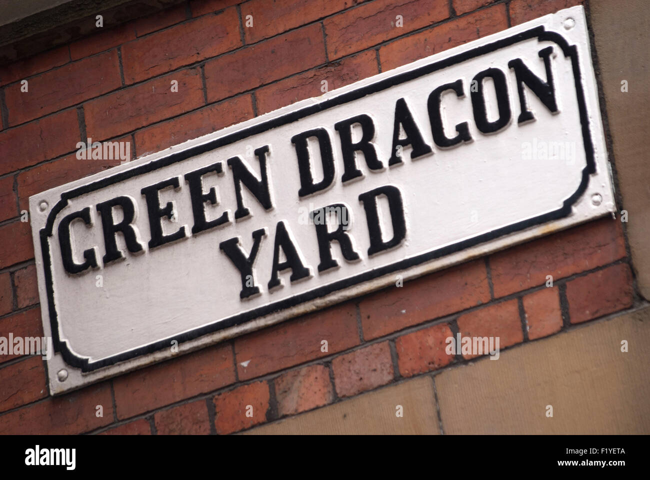 Green Dragon Yard street sign, Leeds Stock Photo Alamy