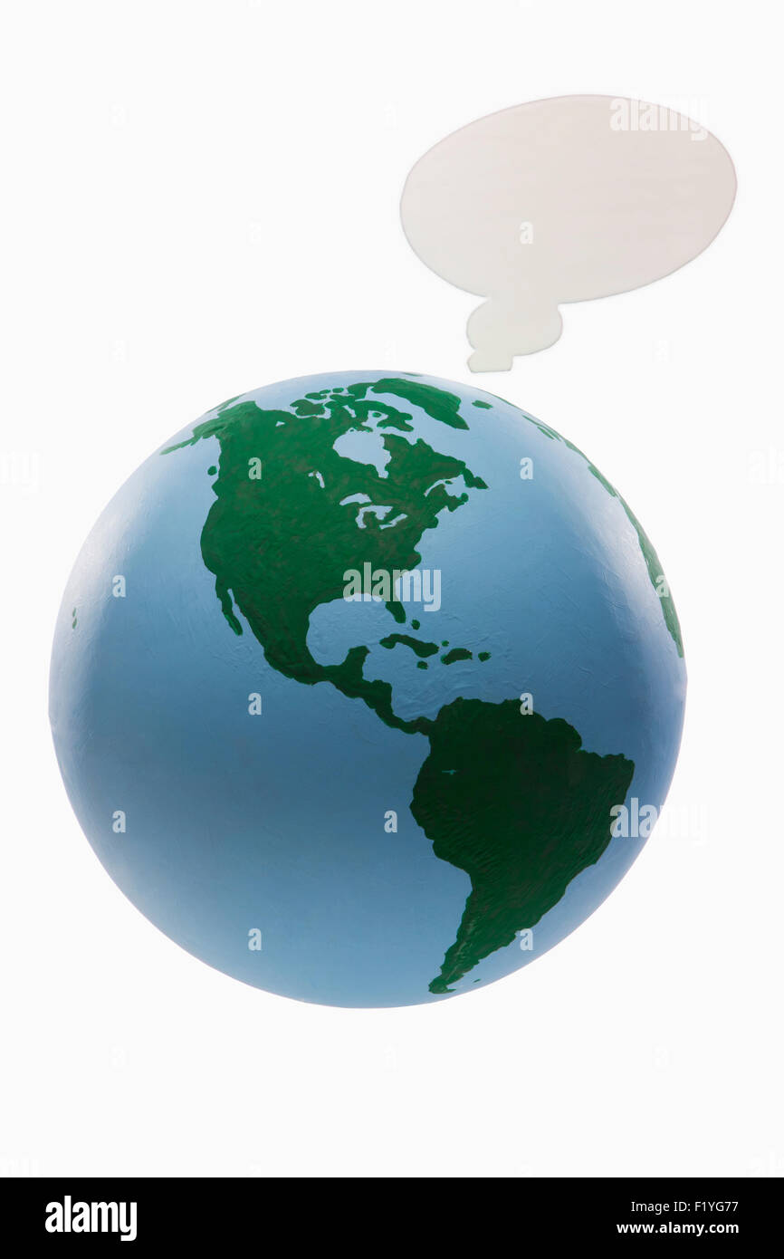 Environment,Globe,Planet Earth,Speech Bubble Stock Photo