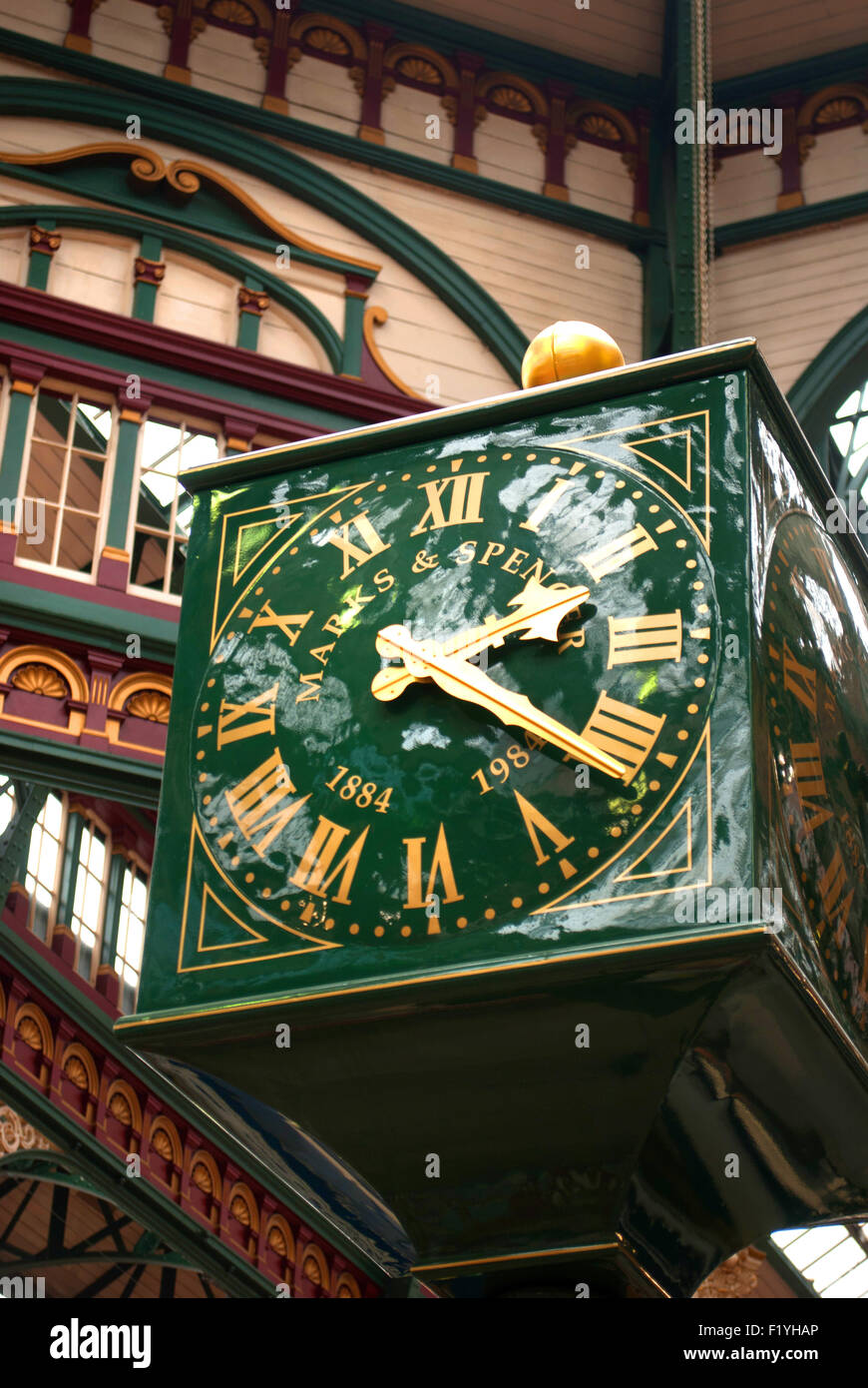 Marks and Spencers clock, Leeds city market Stock Photo Alamy