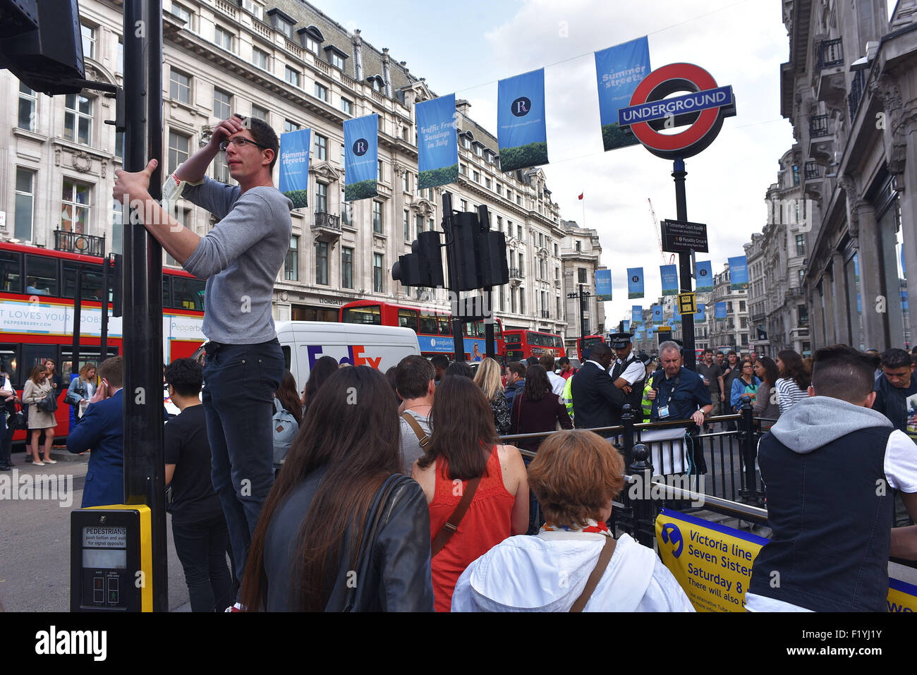 The first day of the London Underground Tube Strike at Oxford Circus ...