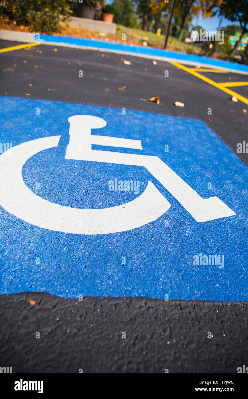 Disabled Parking Sign,Chicago,Illinois Stock Photo