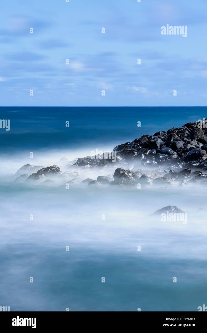 Beach,Hawaii,Kauai,Kealia Beach Stock Photo